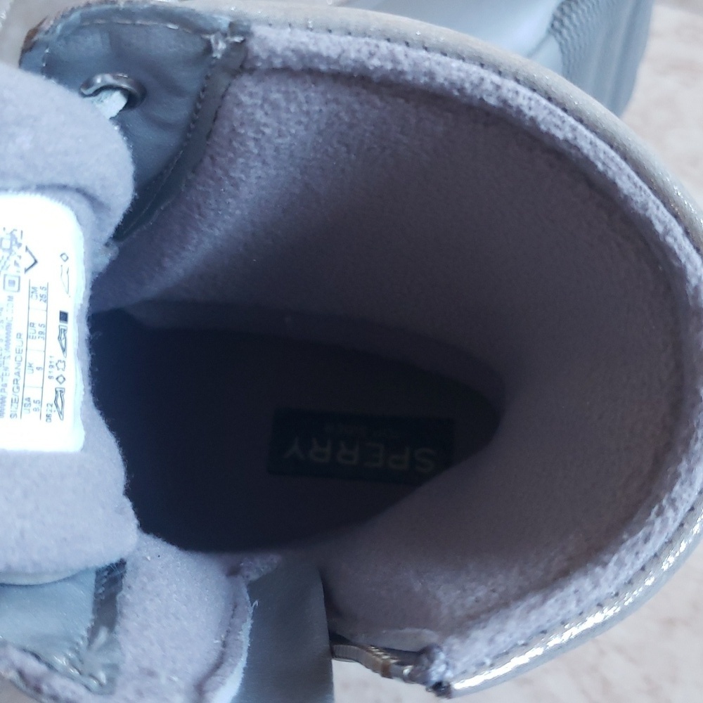 Sperry Gray Duck Rain Winter Women Boots Size 8.5 - Picture 8 of 8